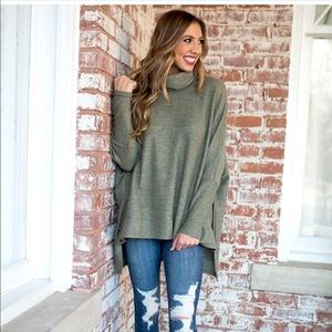 Cherish slouchy turtleneck tunic sweater
